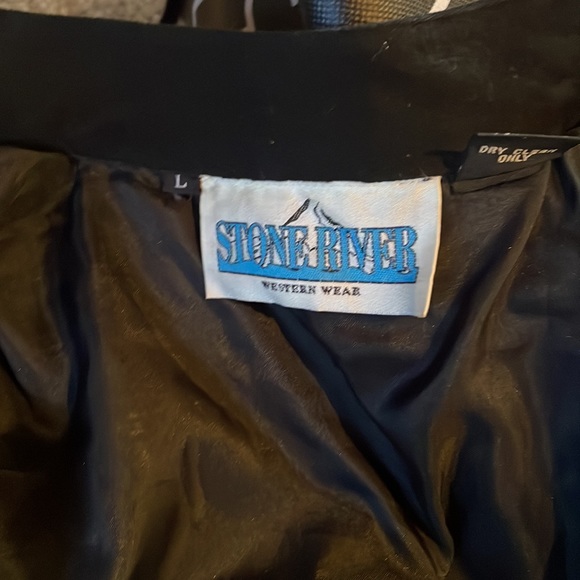 Vintage Southwest Native inspired western beaded fringe jacket black turquoise - Picture 11 of 13